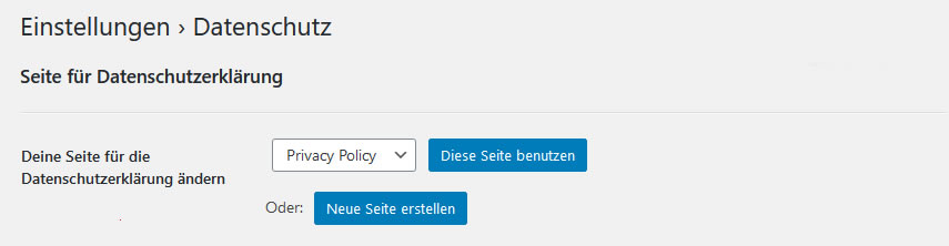 Datenschutz Seite