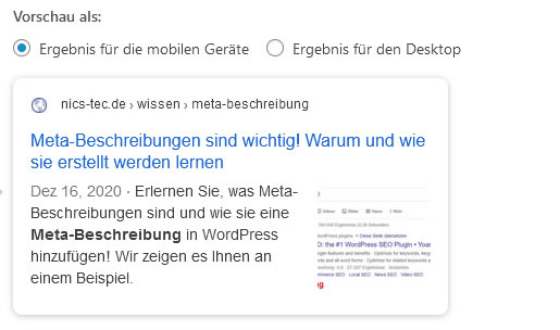 Meta-Beschreibungen in WordPress