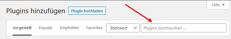 Plugin Installation mit WordPress