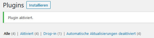 Wordpress-Plugin aktiviert