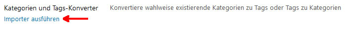 Wordpresss Importer ausführen